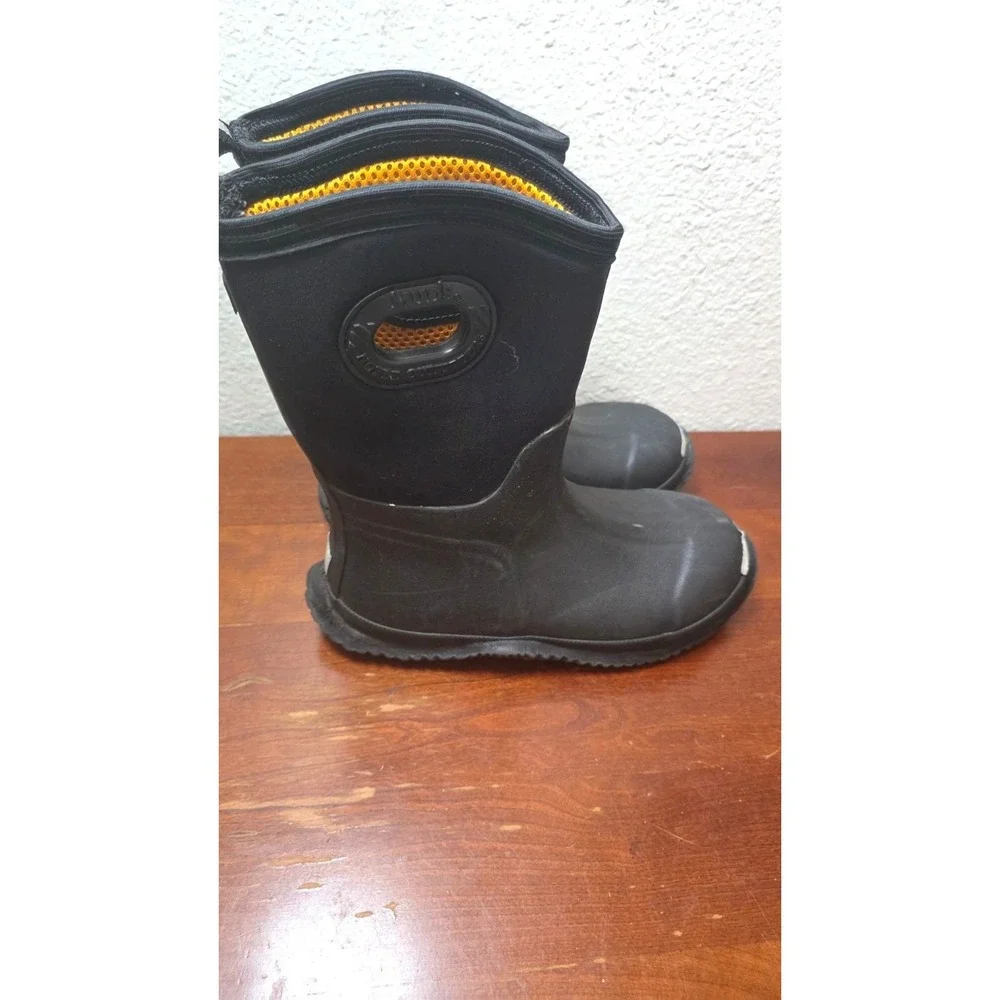 Muds Noble Outfitter Kids Black Rain Mid-Calf Rubber Boots Pull Handles Size 3